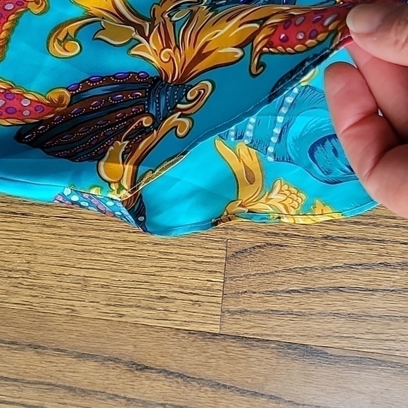 Sarah Spencer Vintage 90s Silk Turquoise Slip Dress Y2K - Picture 5 of 17